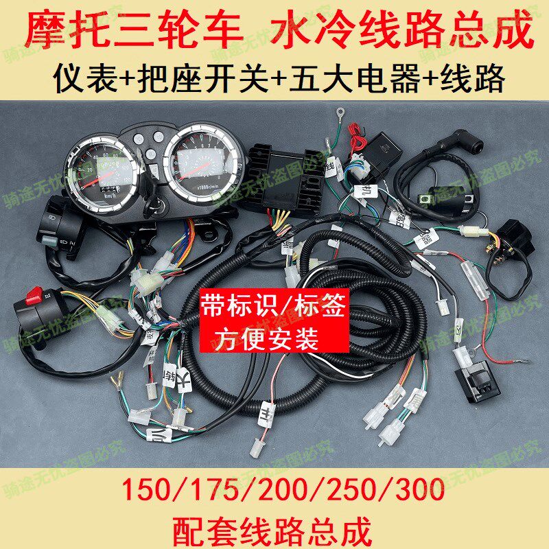 燃油三轮车全车g大线汽油摩托车125/150/200水冷整套大线电器仪表