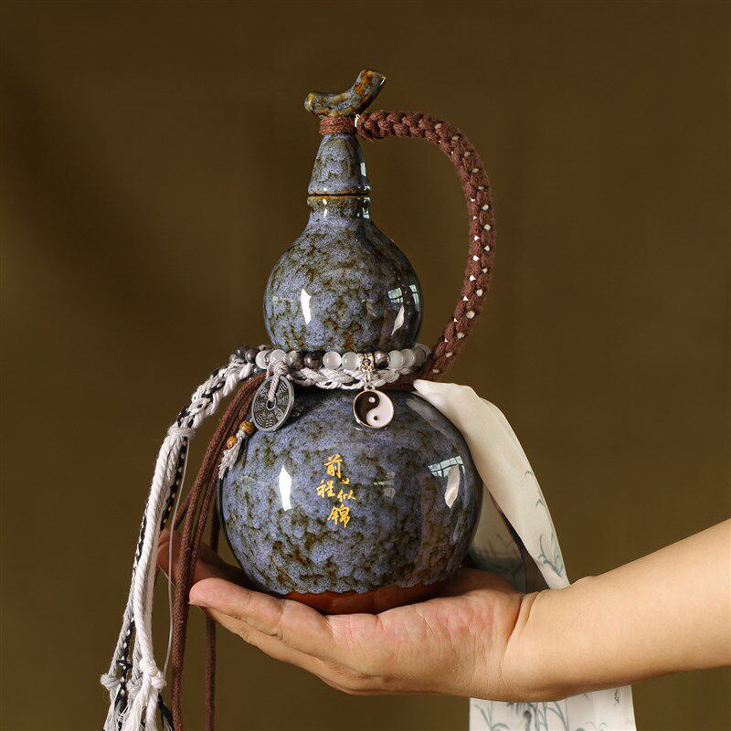 前程似锦葫芦酒壶k水壶送朋友同事生日装热水装白酒古风网红陶瓷