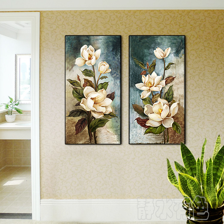 入户玄关装饰画h客厅现代壁画过道走廊挂画美式卧室床头餐厅花卉