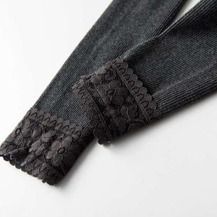 女外穿分螺纹棉裤 内搭裤 护膝保暖女士竖条纹蕾丝 裤 20a新21款