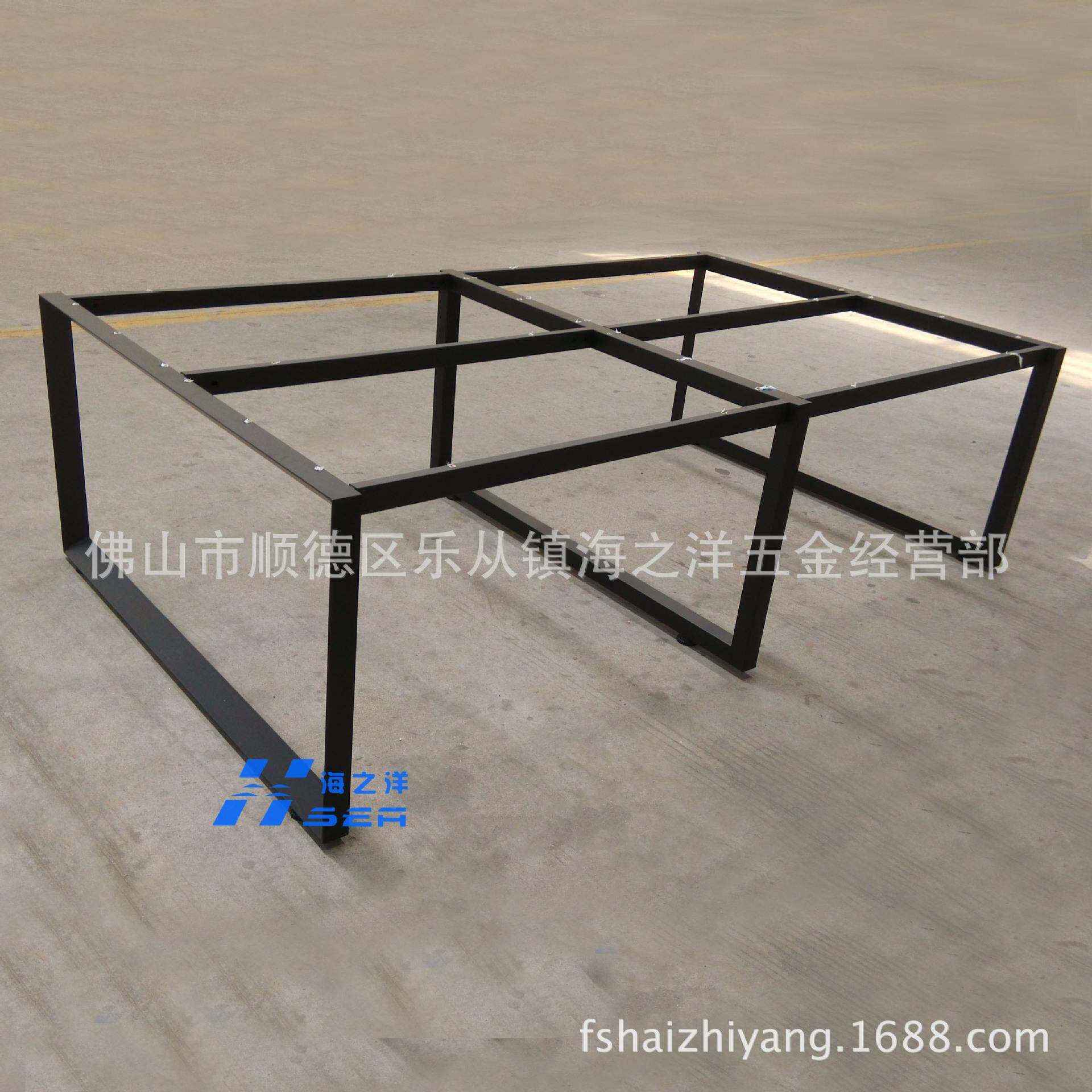 佛山公家具五金配件 铝合金口字形班脚架 三角管台架桌腿