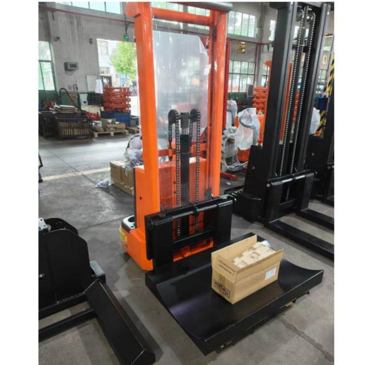 普尔夫手动圆形卷料升高搬运液压卷膜堆高车V型板筒纸上料工位车
