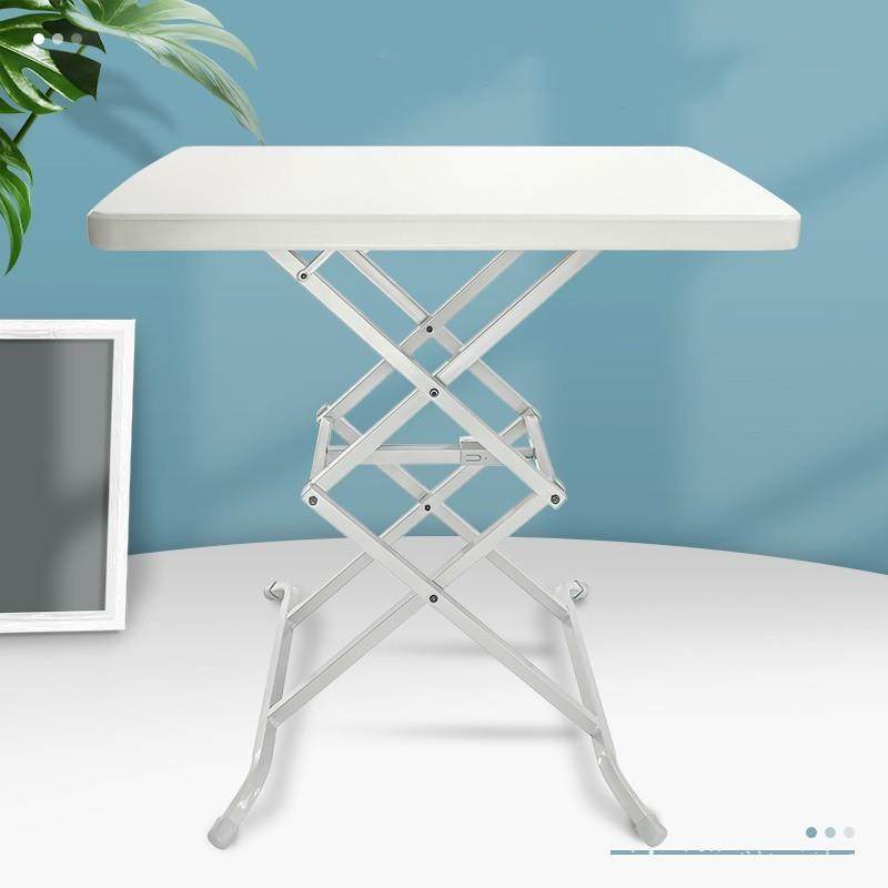 折叠桌户外小户型餐桌便携简单白色长方形免安装塑料收纳升降桌子