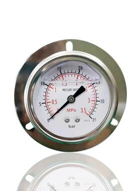 供应全钢充油耐震压力表循环泵用轴向带前边YNBF60Z 3.5MPA 35BAR