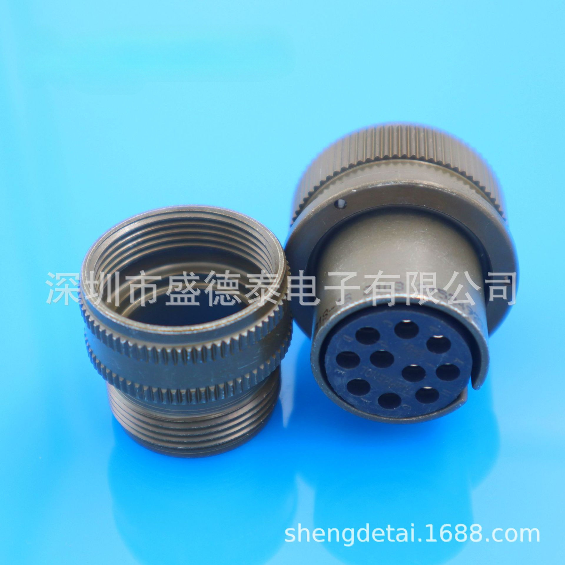 Amphenol安费诺线对线圆形连接器MS3106A18-1S焊接母头10P焊接