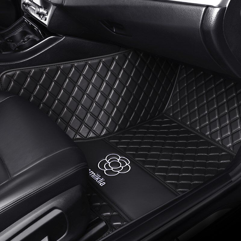 网红女神款专用汽车脚垫卡通山茶花后备箱垫定制车用脚.踏垫防踢