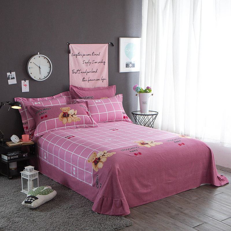 全棉加厚磨毛床单单件1.5/1.8m冬季纯棉布料学生宿舍单双人被单女