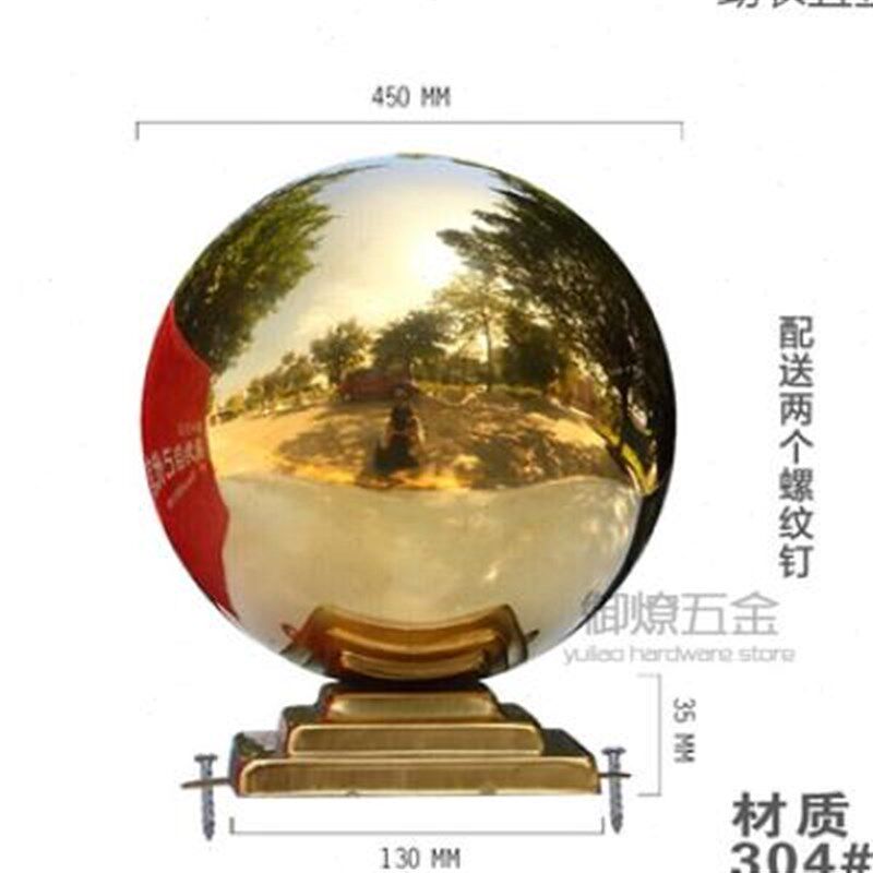 304#不锈f钢圆球带座空心球三层方管座球围墙大门柱头装饰球连体