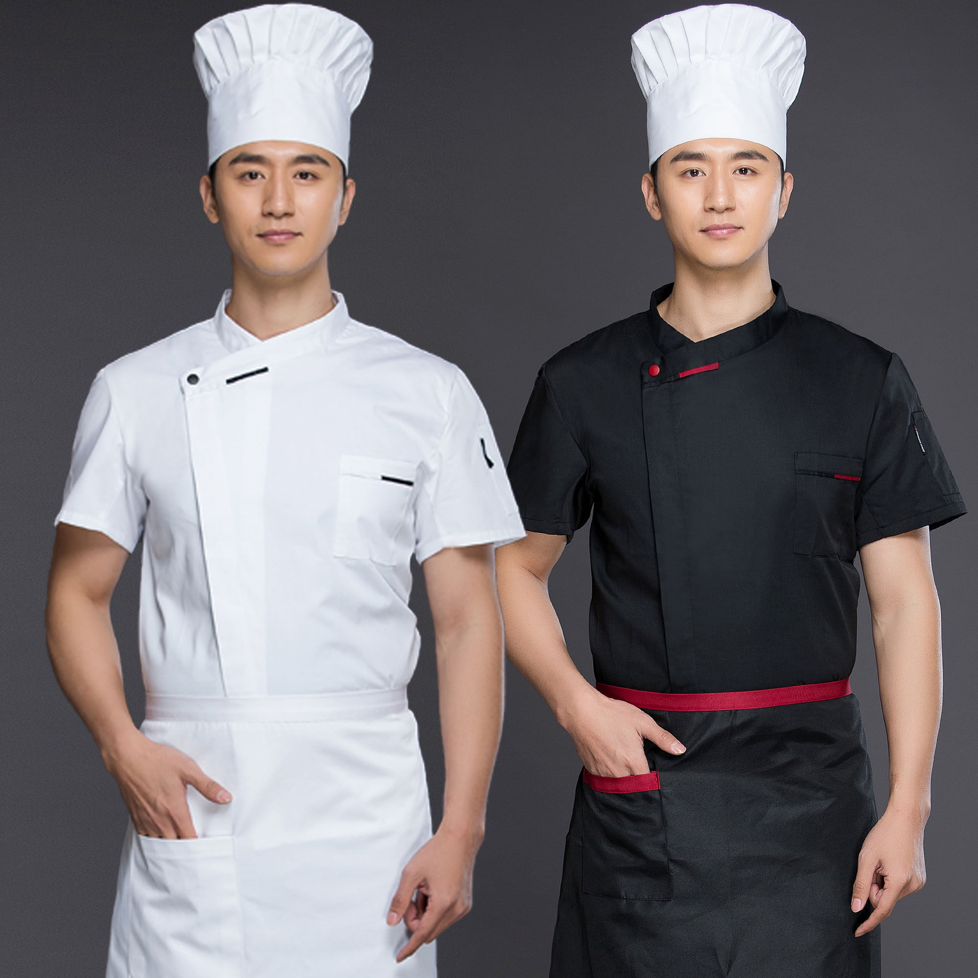 厨房长袖工作服男七分p袖酒店后厨烘焙服厨师服西餐工衣面包房秋