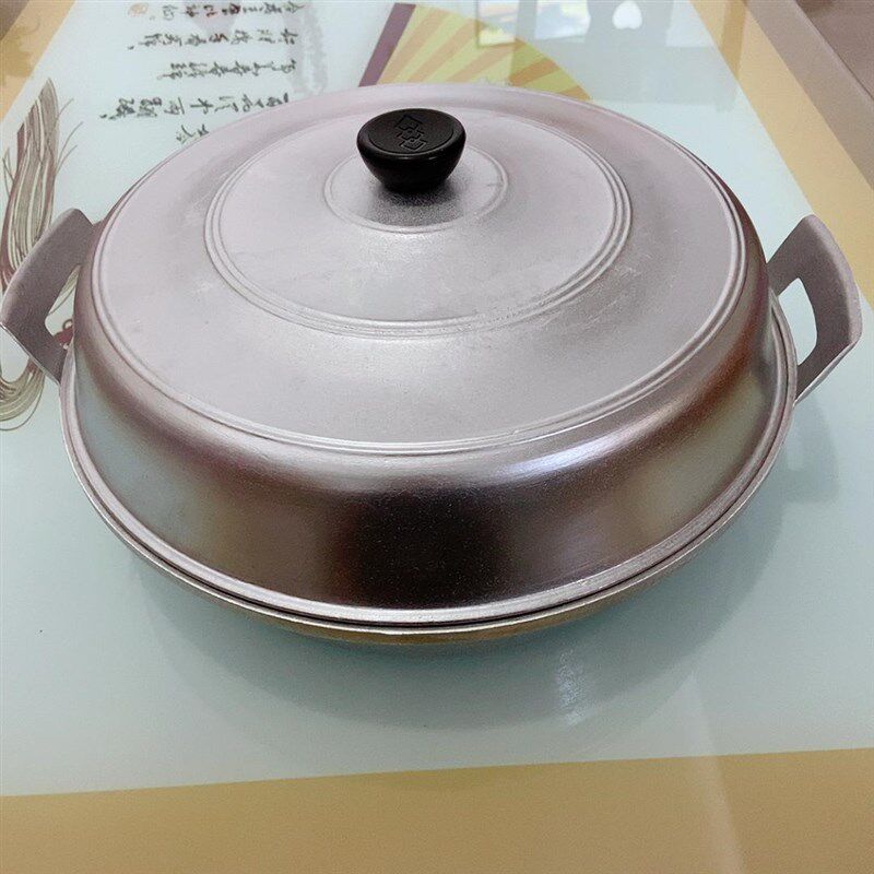 平底锅铝锅老式无涂层双层加厚水煎包烙饼不粘锅煎包Z锅一体耳朵