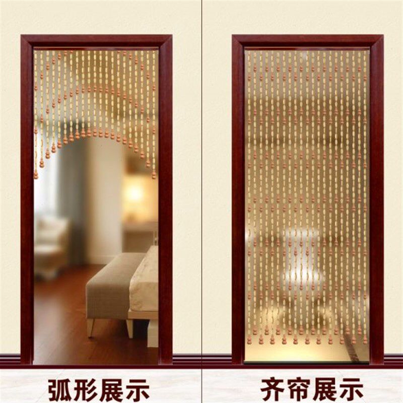 珠帘大门对卫生间桃木葫芦门帘客厅玄关帘子竹帘隔断帘厨房免打孔