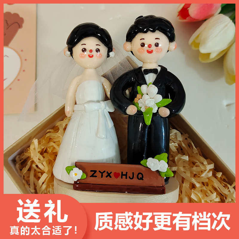 摆件毕业真人石泥塑礼物q软陶情侣黏土塑生日版人偶定制粘土结婚