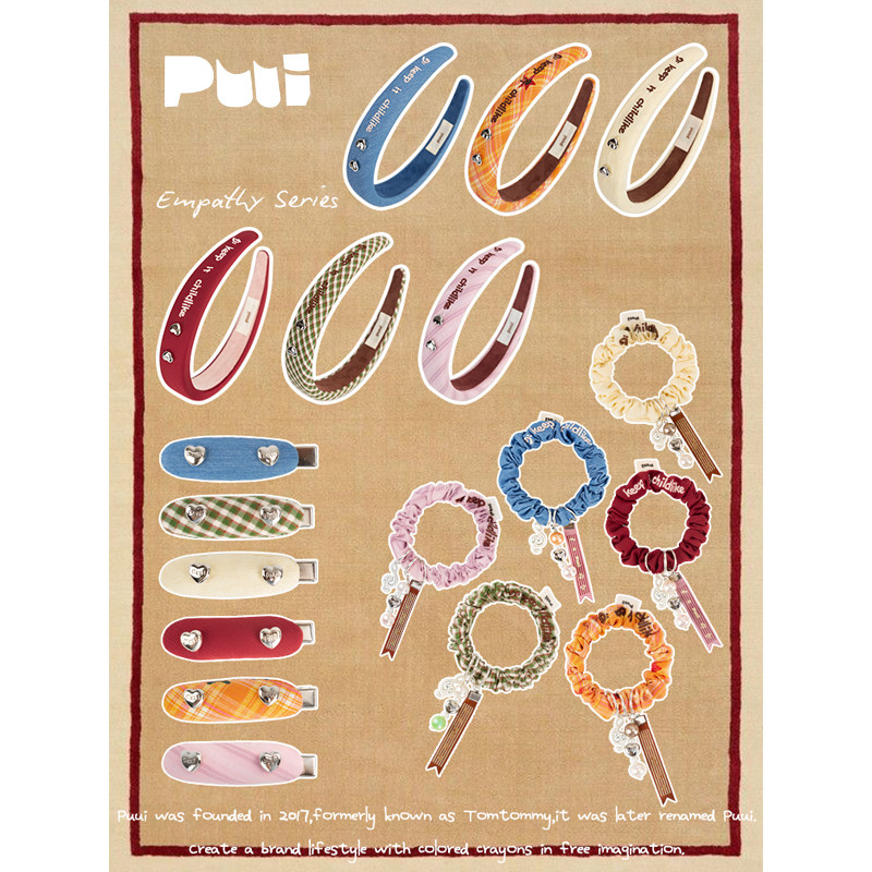 Puui噗又原创共情系列发饰侧边夹潮流可爱发卡发夹刘海发箍发圈女