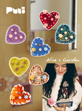 puui爱丽丝的花园系列心型发饰侧夹边夹女生可爱ins创意爱心发夹