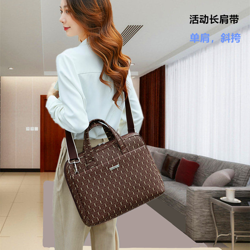 女商务时尚手提h平板笔记本公文电脑包多功能大容量防水展业文件