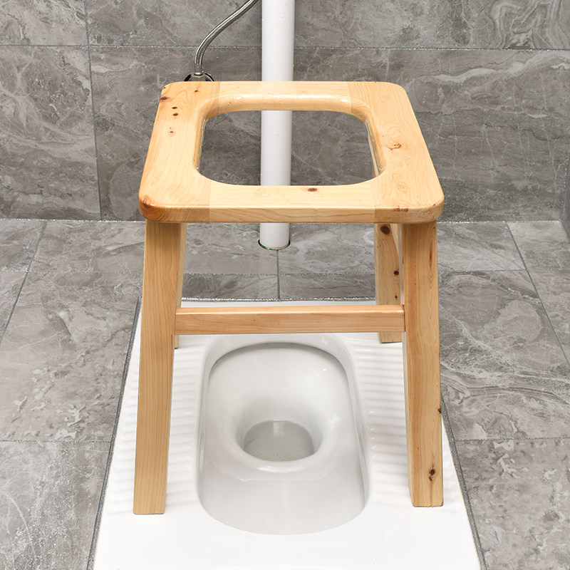 老人实木坐便椅孕妇残疾人坐便凳家用坐便器蹲厕凳木质座便椅加固