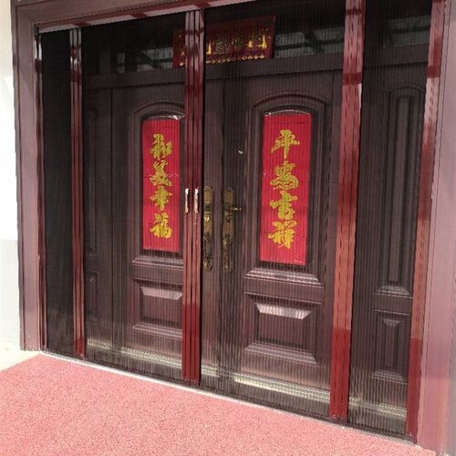 定做铝合金推拉式隐形折叠防蚊纱窗门风K琴式无轨纱门车库免打孔