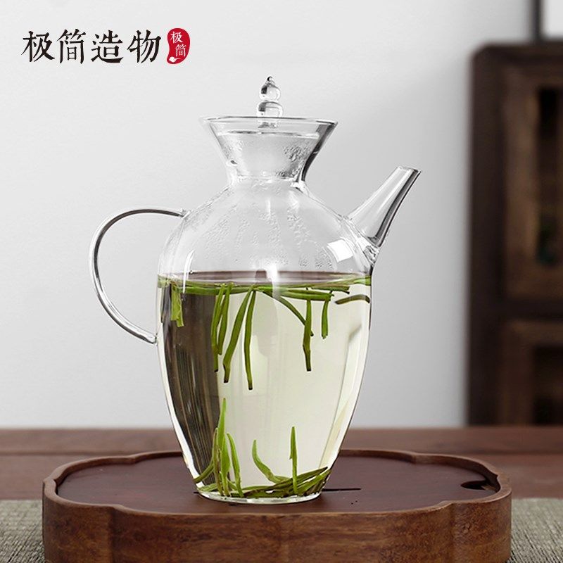 仿古宋执壶玻璃泡绿茶泡茶器一人用女士小喝茶壶功夫茶具家用