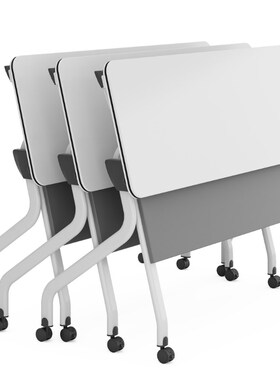 新款恒衡折叠培训桌会议桌椅带轮翻板桌办公桌员工培训台可移动长