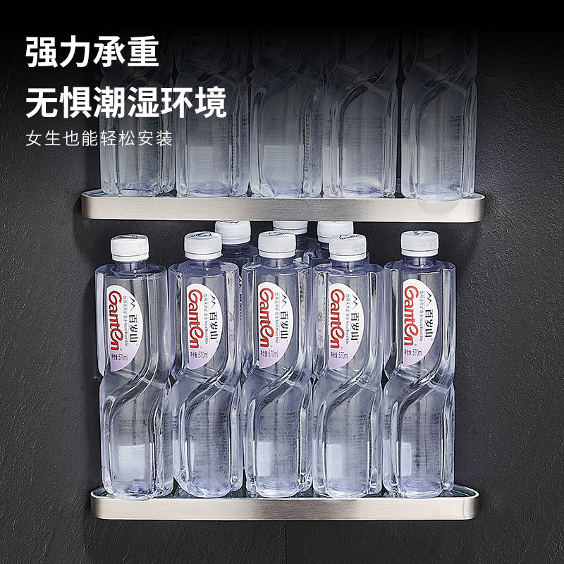浴室玻璃置物架卫生间不锈钢淋浴房三G角架厕所转角收纳架子免打
