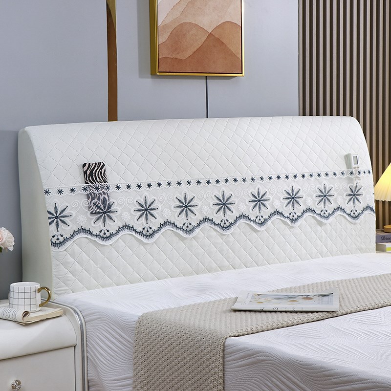 新款全包布艺床头l罩夹棉弹力软包床头套罩防撞头欧式靠垫防尘罩