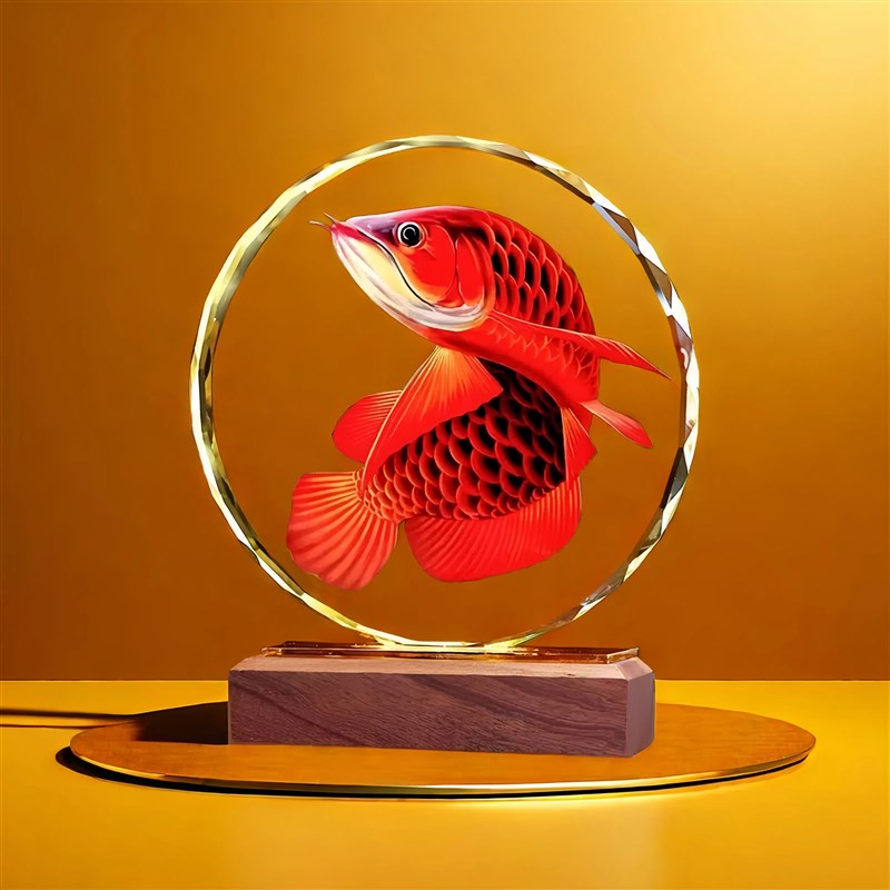 招财龙鱼水晶摆件客m厅家居客厅玄关装饰工艺品公司乔迁开业礼摆