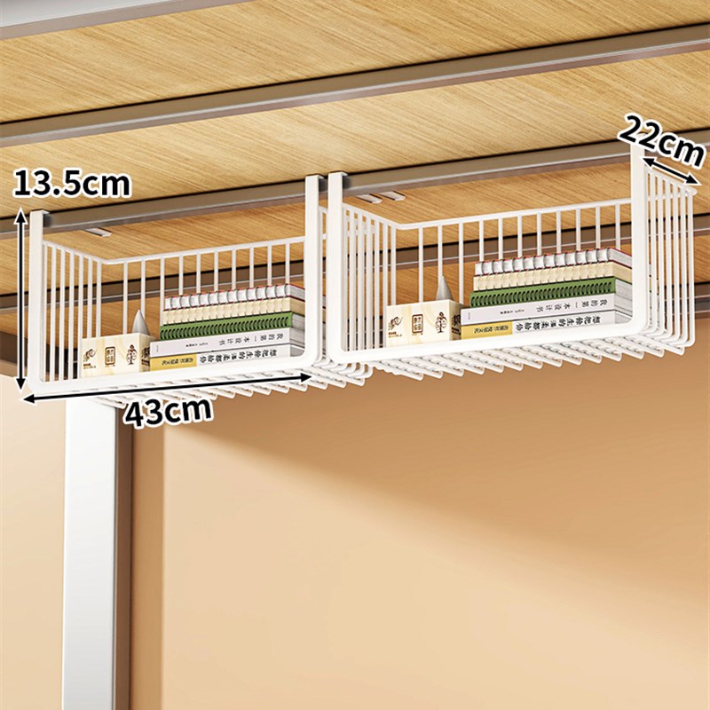 大学生宿舍神器床头创意挂篮免打孔铁艺隔层N置物架寝室桌下收纳
