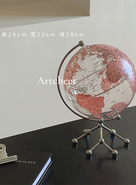 透明地球仪摆件轻奢高档客厅电视柜办公室桌面装S饰品乔迁新居礼