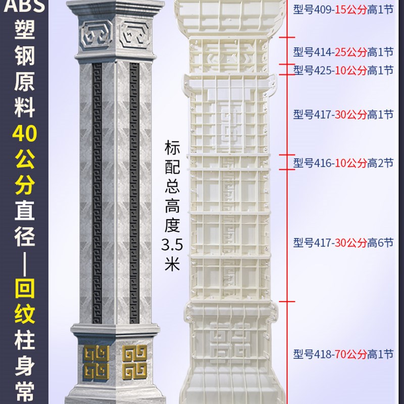罗马柱模具方柱模型欧q式别墅大门装饰水泥四方形柱子建筑模板全