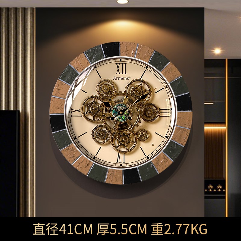 复古齿轮机械钟表挂钟客厅家用2025新J款轻奢高级欧式创意时钟挂