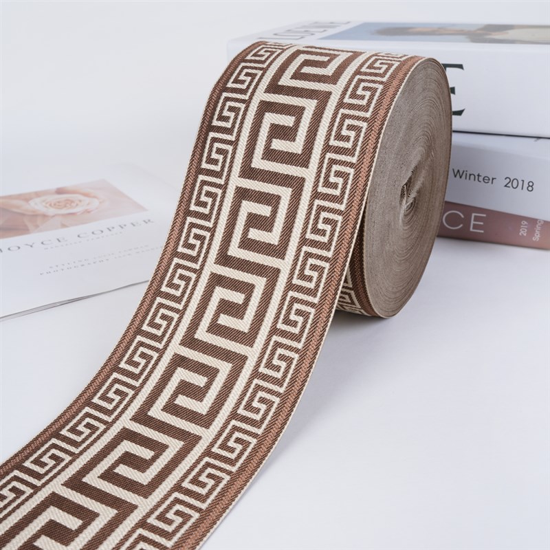 宽9cm窗d帘花边新中式提花织带边竖拼沙发靠垫抱枕床旗桌旗9R172