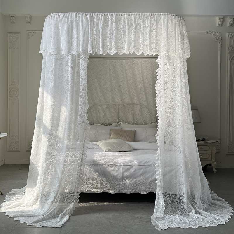 大床蚊帐家用卧室公主风蚊帐落地2024新款u型卧室W加厚加密双层帐