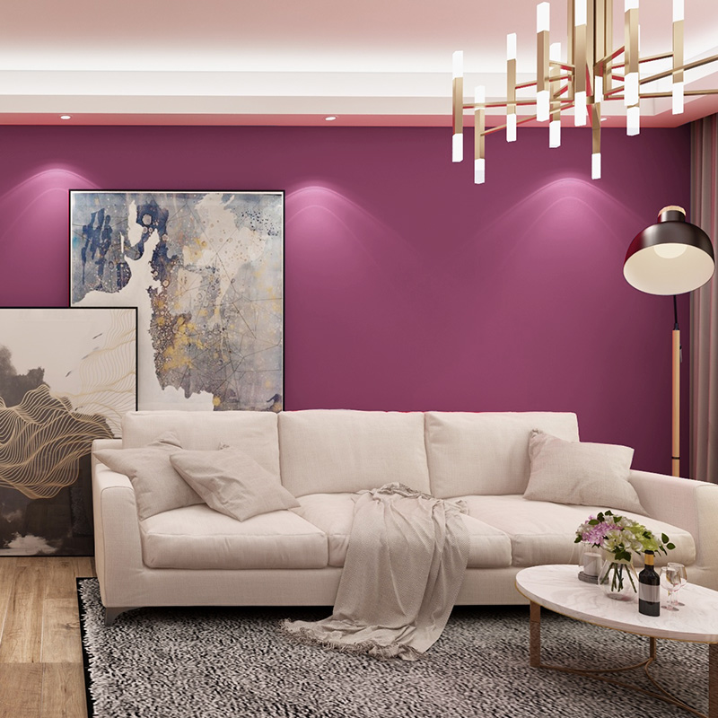 红色粉色高d档网红纯色仿羊绒墙布客厅卧室背景墙无缝壁布简约防