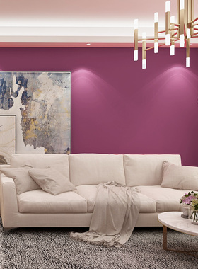 红色粉色高d档网红纯色仿羊绒墙布客厅卧室背景墙无缝壁布简约防