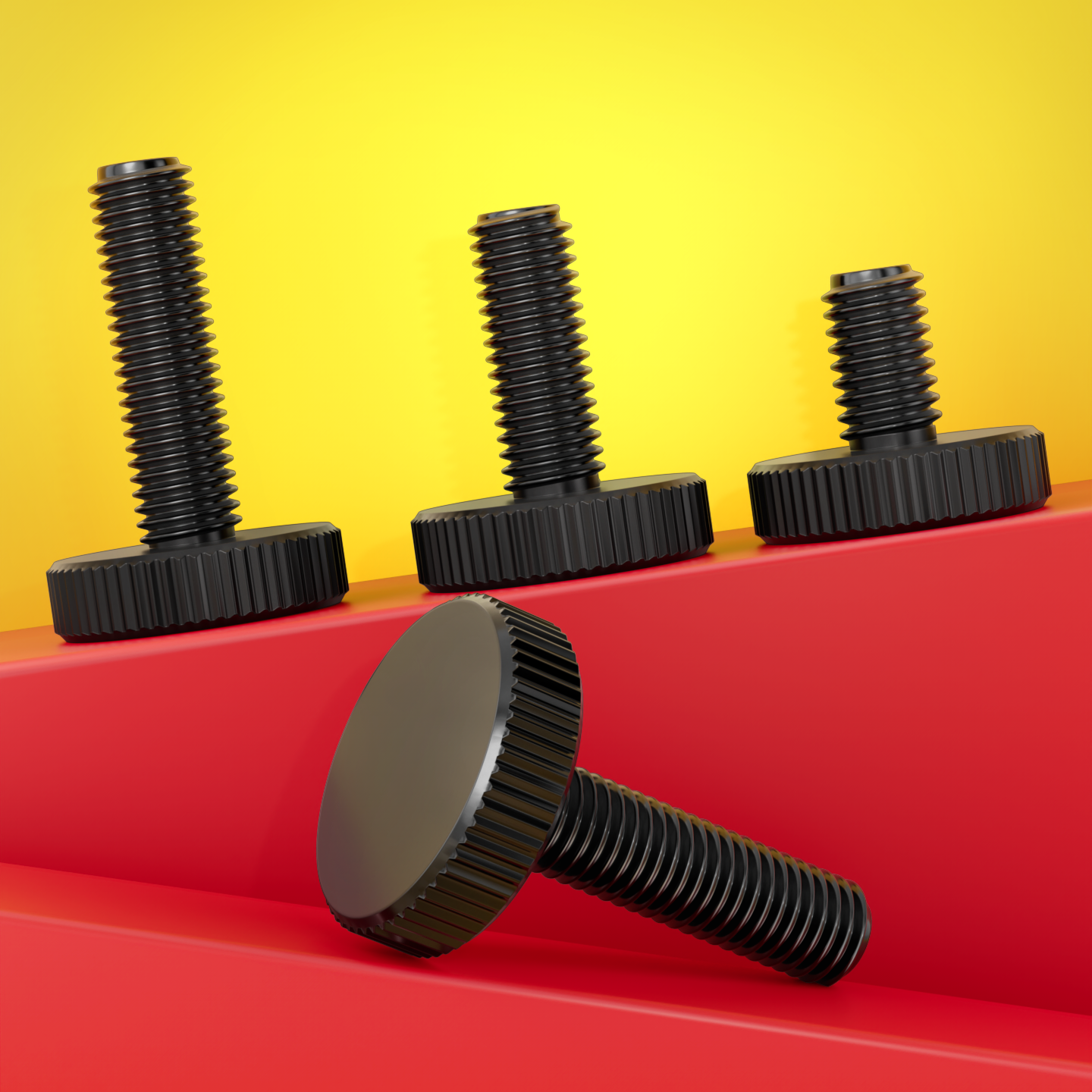 【厂家批发】黑色平头手拧螺丝