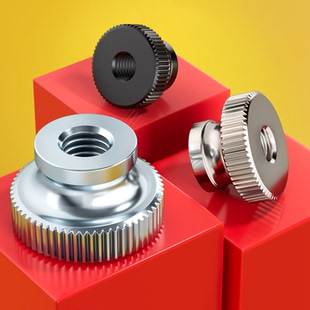 高头滚花手拧螺母GB806镀锌镀镍黑锌不锈钢台阶螺帽螺丝帽M3M4M12