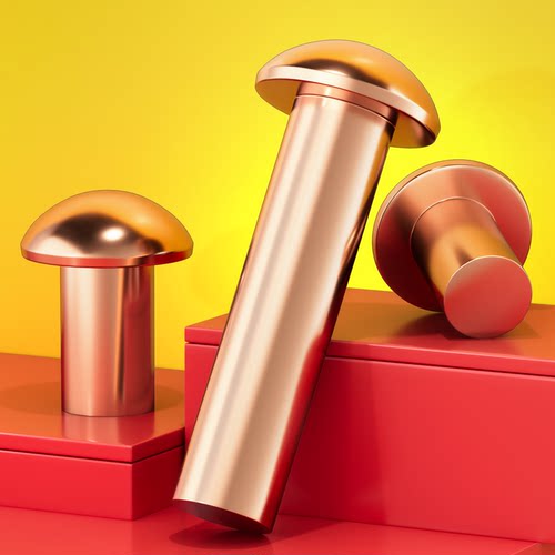 【厂家批发】紫铜半圆头铆钉