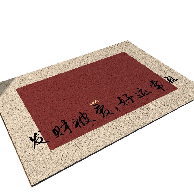 中式入户门丝圈地垫耐脏免洗防滑脚垫玄关除尘蹭土耐磨可裁剪地毯