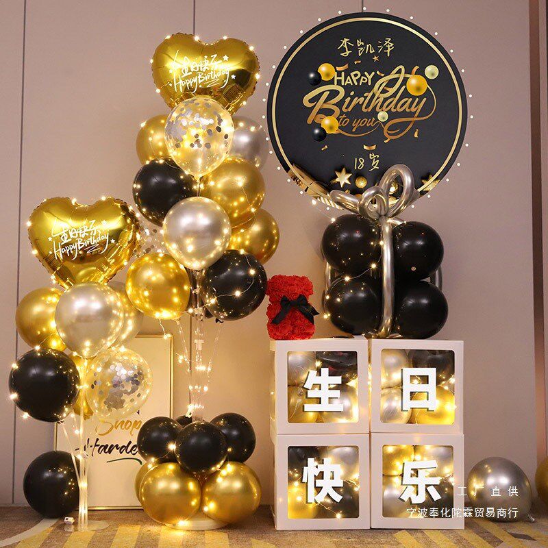 生日气球套餐女神男神儿童周岁背景墙装饰庆生会场景氛围布置用品