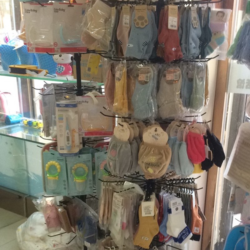 落地黑白色七层货架围巾架汽车挂件架手机配件挂架旋转饰品展示架