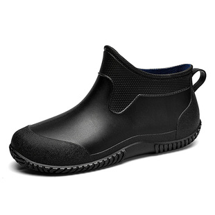 中高帮厨师鞋水鞋雨鞋靴子男防滑防水防油后厨房长筒劳保工作防护