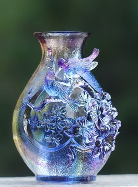 琉璃喜上眉梢花瓶喜鹊摆件居家卧室客厅软装摆放前台桌面装饰送礼