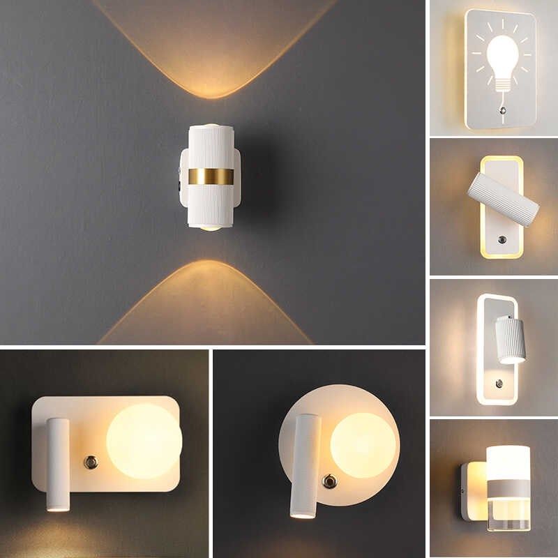 2024新款卧室床头壁灯护眼意式时尚简约墙壁充电免接线带开关射灯,家装灯饰光源,壁灯,淘宝优惠券,粉丝福利购,淘宝优惠卷