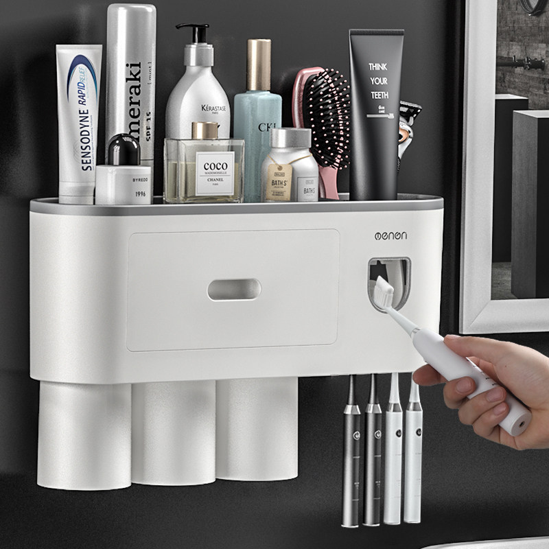 牙刷置物架刷牙杯漱口挂墙式卫生间免打孔壁挂网红收纳盒牙缸套装,家庭/个人清洁工具,牙刷架/牙具座,淘宝优惠券,粉丝福利购,淘宝优惠卷