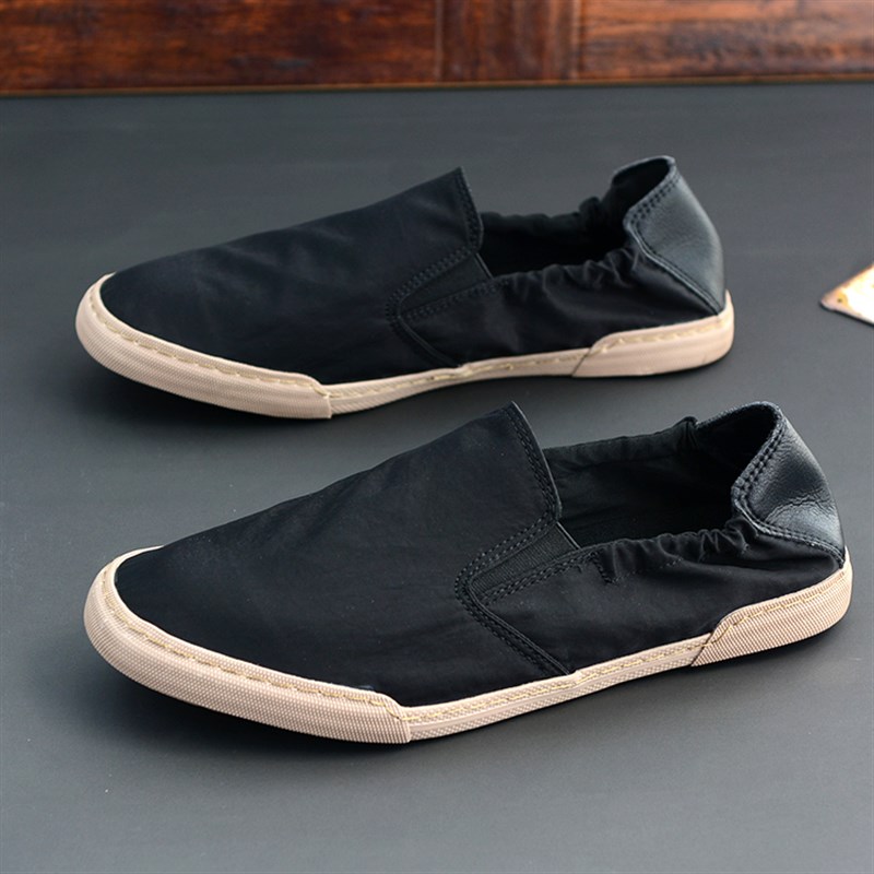 豆豆鞋男2024韩版轻便时尚运动帆布鞋男潮流一脚蹬透气懒人布鞋子