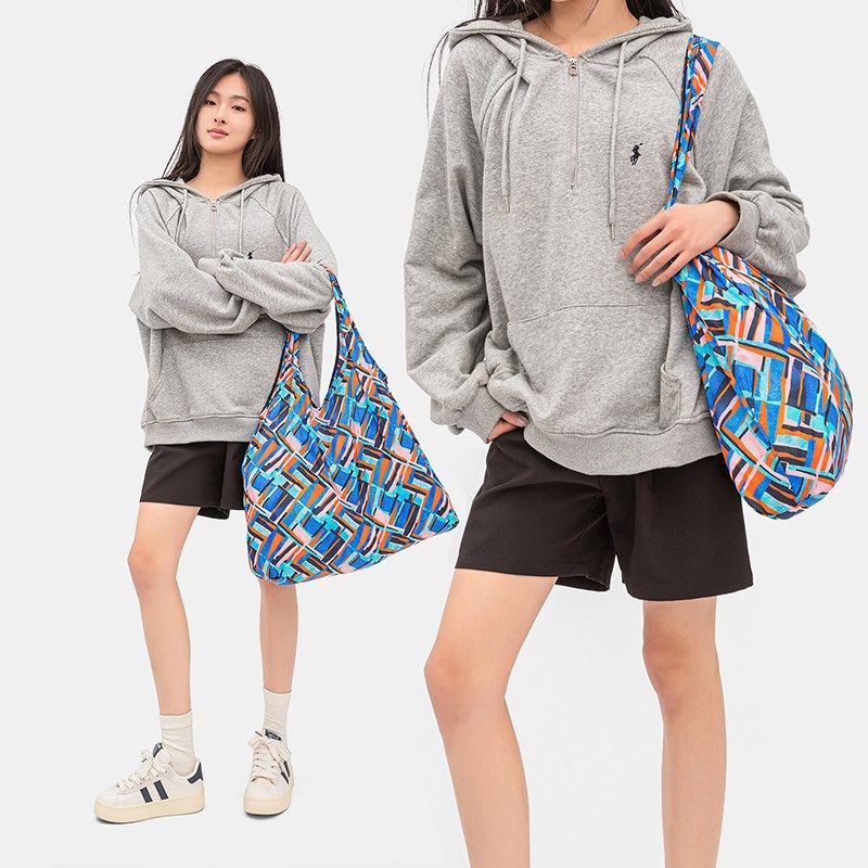 时尚百搭折叠便携环保购物袋 迷你收纳潮流单肩超轻薄通勤皮肤包