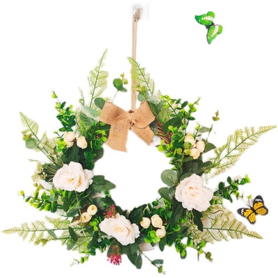 客厅电视背景墙面装饰品墙壁挂件花环卧室房间门上床头花朵小挂饰