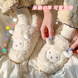棉拖鞋女2024冬季新款包跟可爱家居卡通月子O保暖加绒女士棉鞋冬