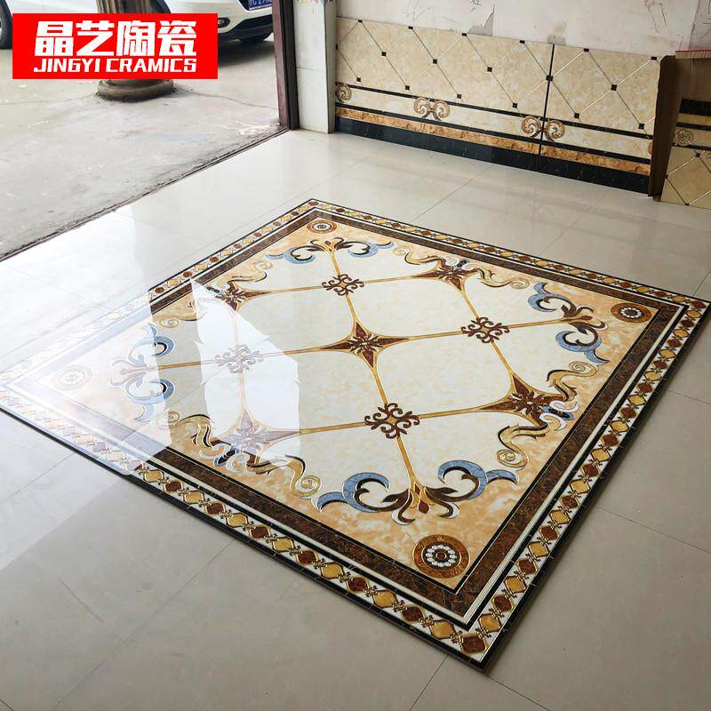 拼花瓷砖欧式客厅地板砖800800拼花图入户过道走廊抛晶拼花地砖