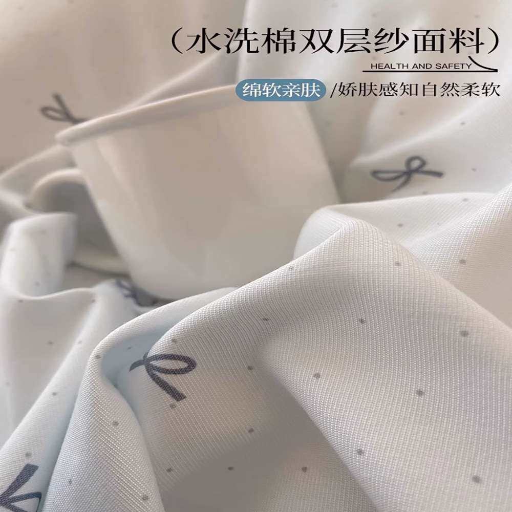 A类双层纱韩版少女心床上四件套公主风蕾丝花边被套床单床裙床品4